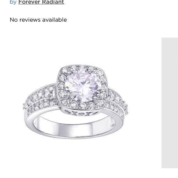 Forever Radiant Sterling Silver Halo Ring Size 8 - Picture 3 of 3